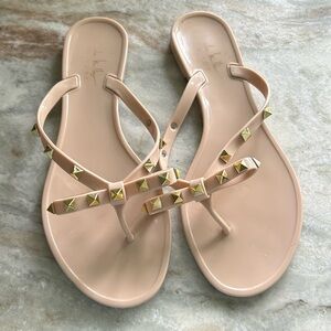 Nicole Miller Rock Studded Jelly Flip Flop